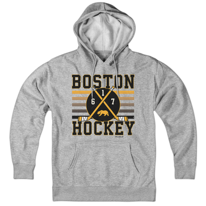 Boston Hockey Crossed Sticks Hoodie - Chowdaheadz