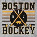 Boston Hockey Crossed Sticks Hoodie - Chowdaheadz