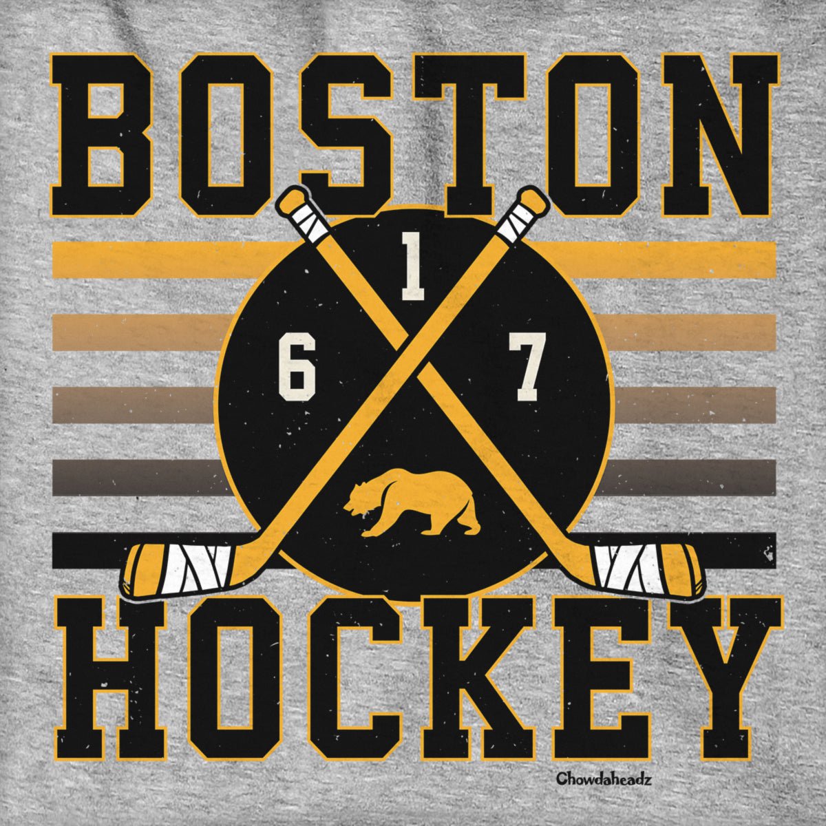 Boston Hockey Crossed Sticks Hoodie - Chowdaheadz