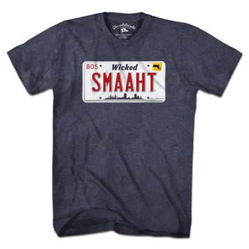 Wicked Smaaht License Plate T-Shirt - Chowdaheadz