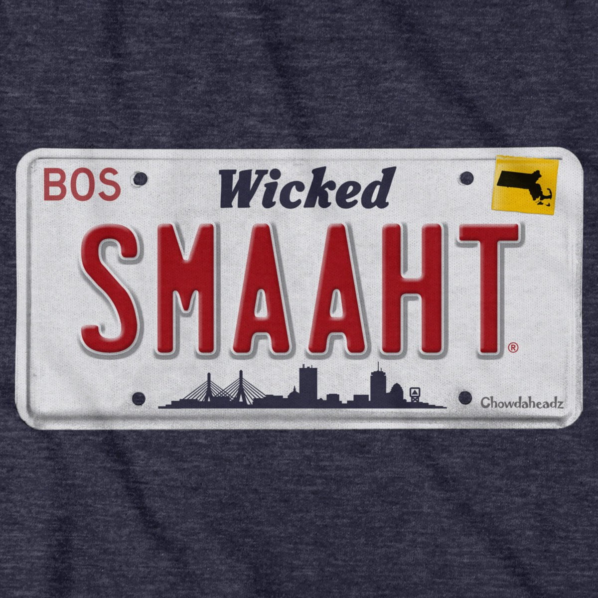 Wicked Smaaht License Plate T-Shirt - Chowdaheadz