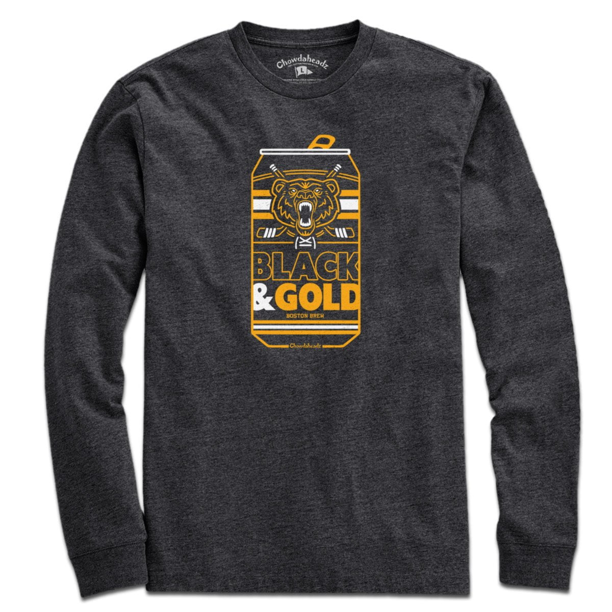 Black & Gold Boston Brew Can T-Shirt - Chowdaheadz