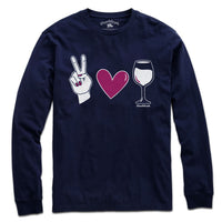 Peace Love & Wine T-Shirt - Chowdaheadz