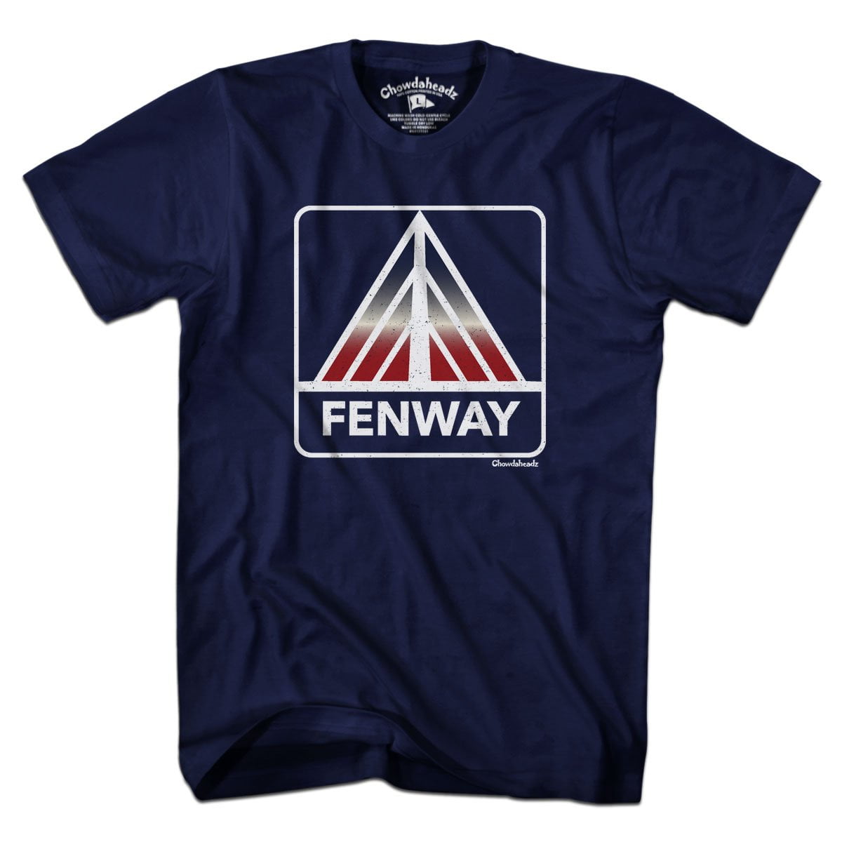 Patriotic Fenway Sign t-shirt with red-white-blue Fenway sign graphic — Boston patriotic baseball tee