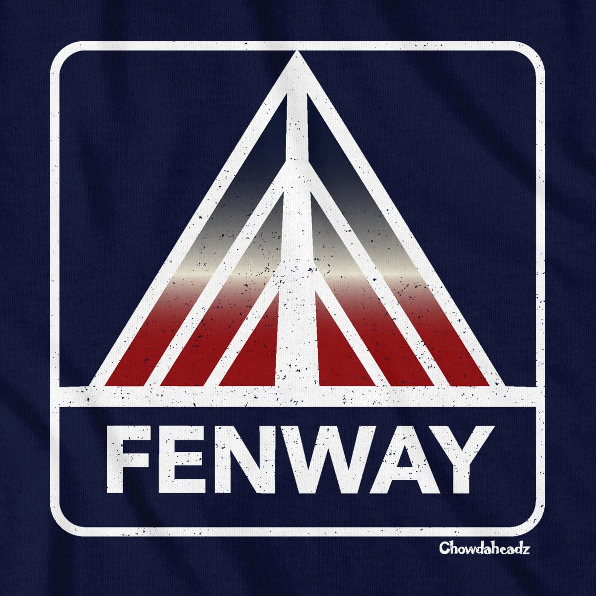 Close-up of Patriotic Fenway Sign shirt design — patriotic Fenway sign detail