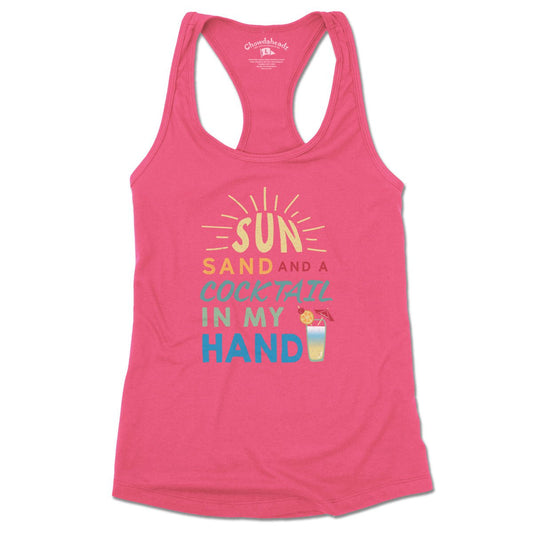 Sun, Sand & A Cocktail In My Hand Women's Tank Top (4 Colors) - Chowdaheadz