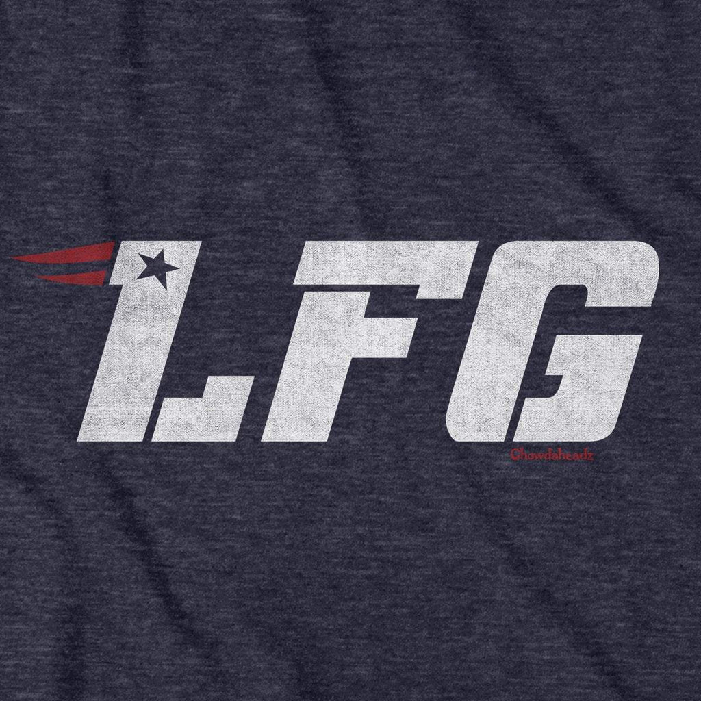 LFG New England T-Shirt — tee flat lay in Heather Blue