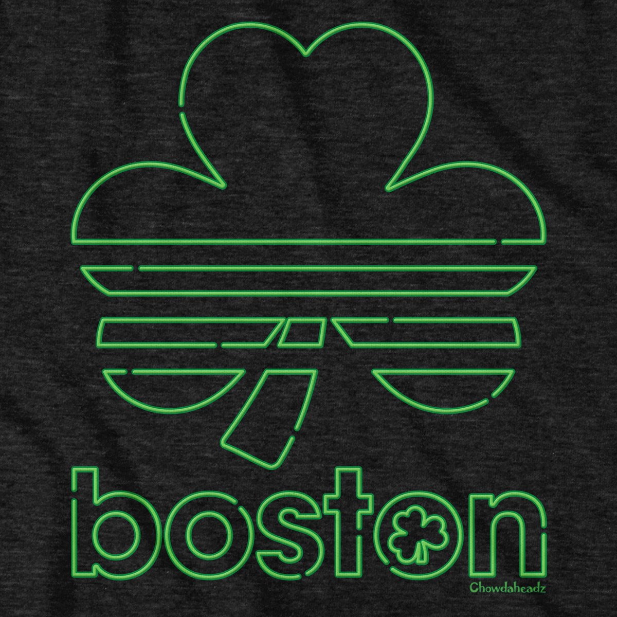 Boston Shamrock Neon Sign T-Shirt - Chowdaheadz