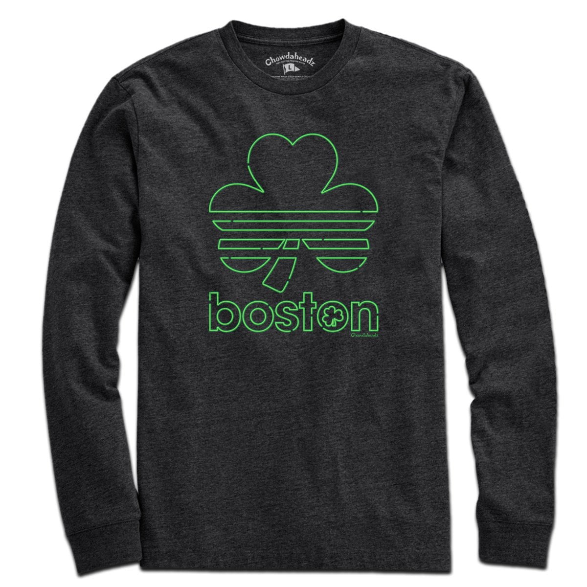 Boston Shamrock Neon Sign T-Shirt - Chowdaheadz