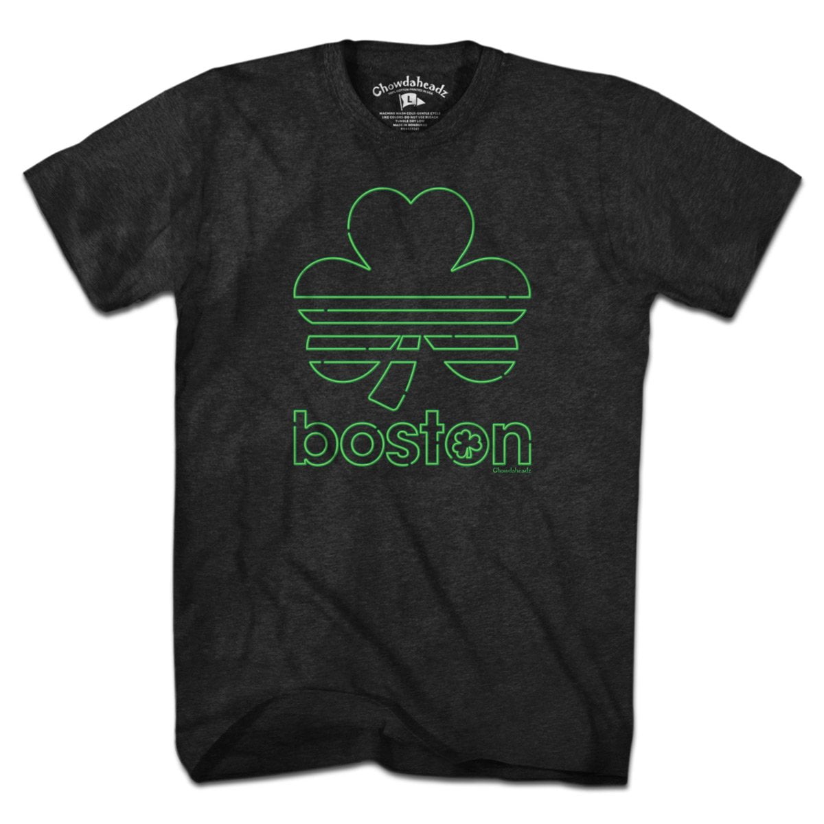 Boston Shamrock Neon Sign T-Shirt - Chowdaheadz
