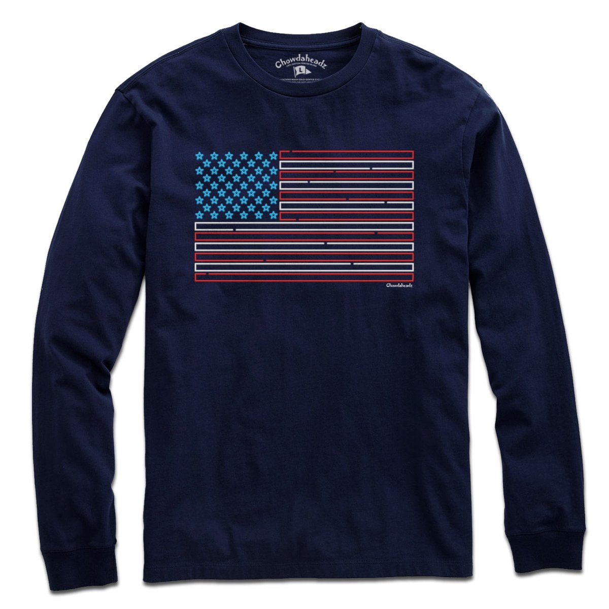 USA Flag Neon Sign T-Shirt - Chowdaheadz