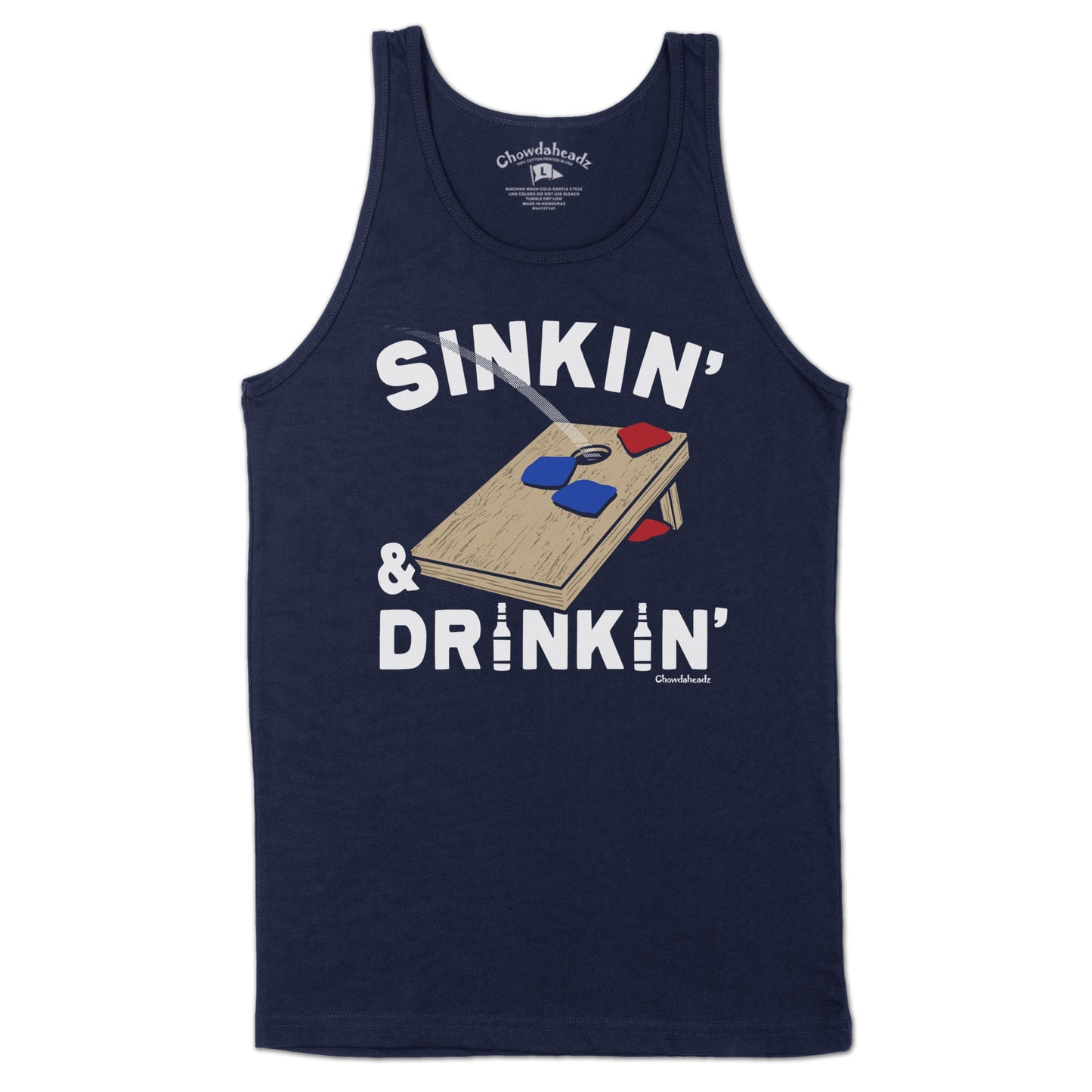 Sinkin' & Drinkin' Cornhole Men's Tank Top - Chowdaheadz