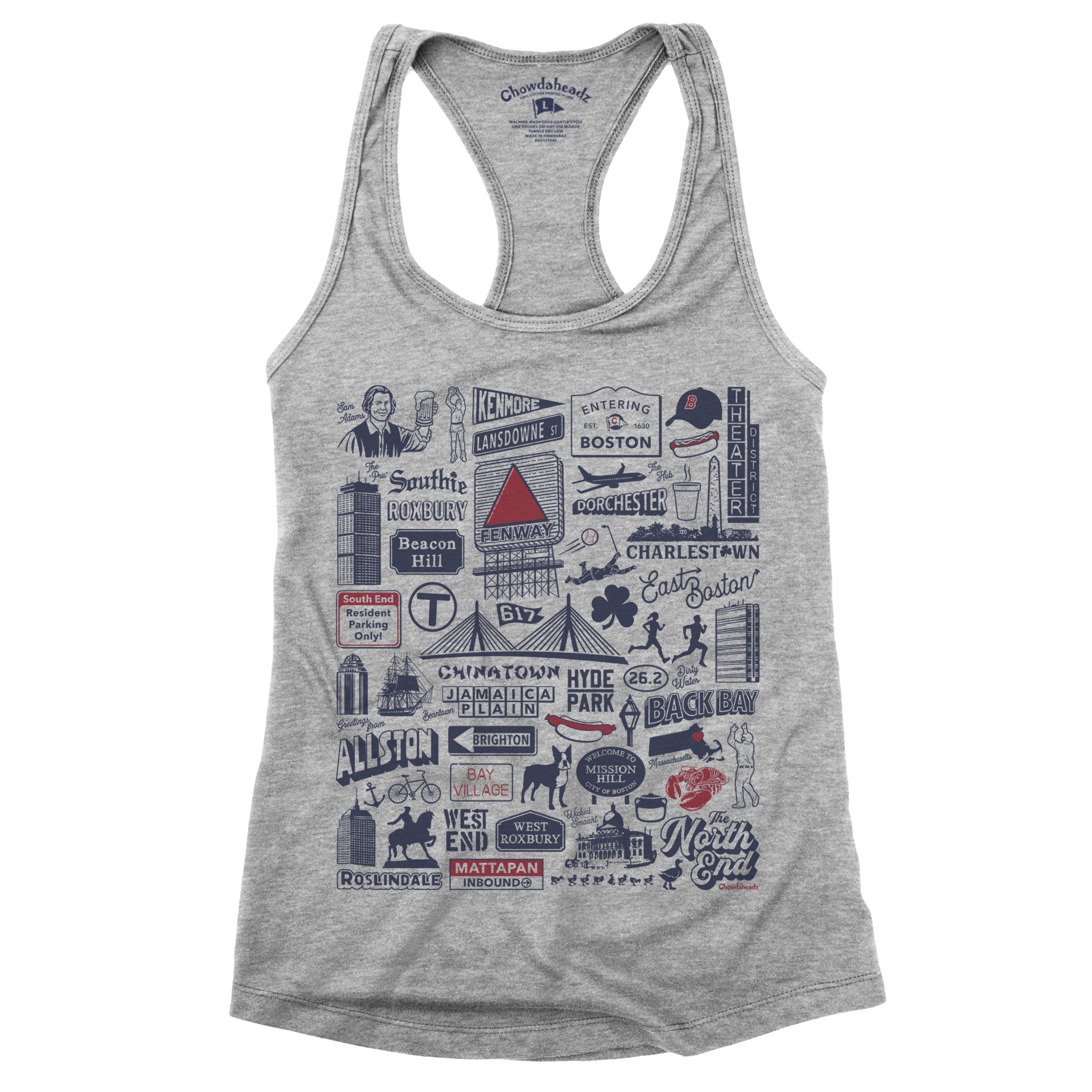 Boston Tourist Attraction Ladies Tank Top - Chowdaheadz