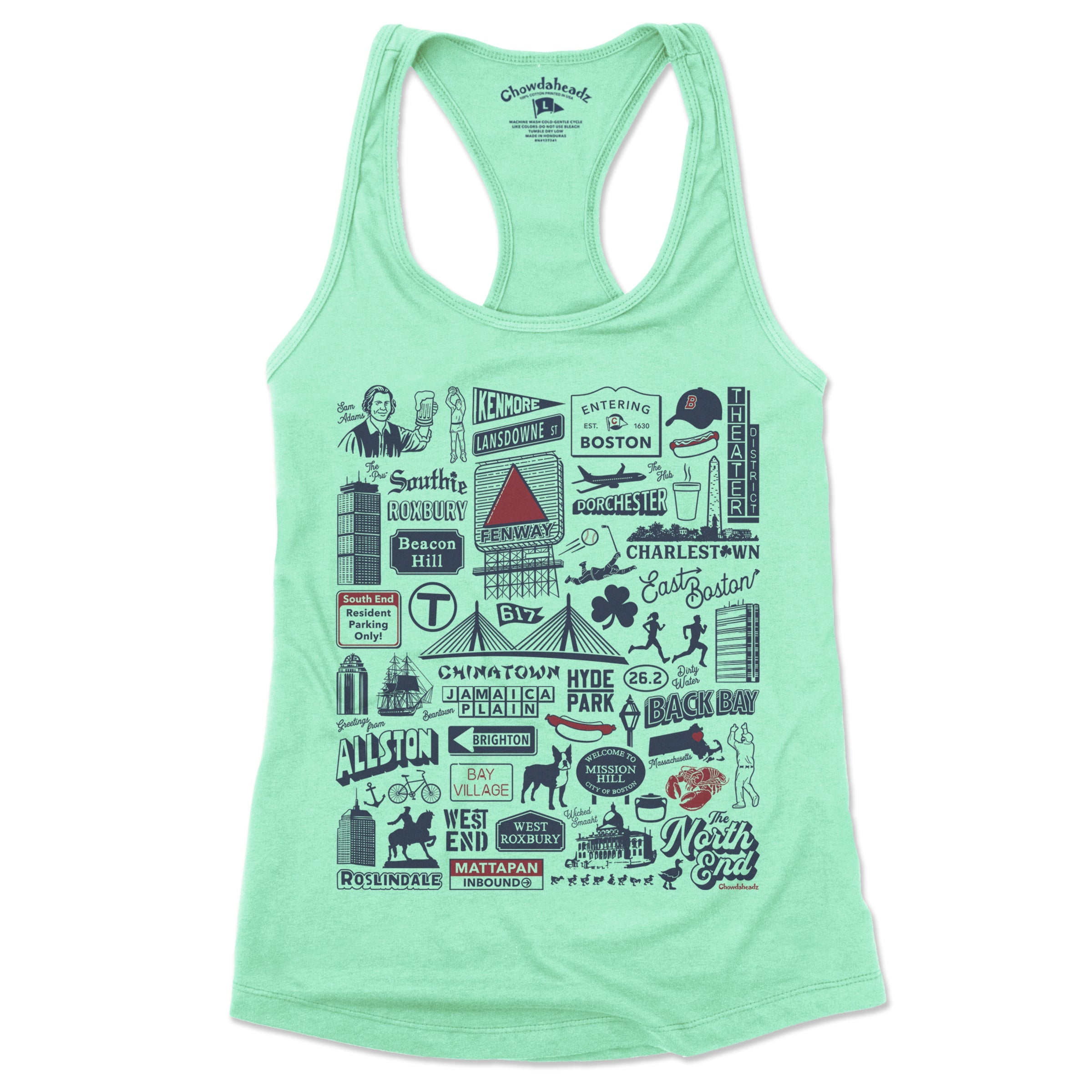 Boston Tourist Attraction Ladies Tank Top - Chowdaheadz