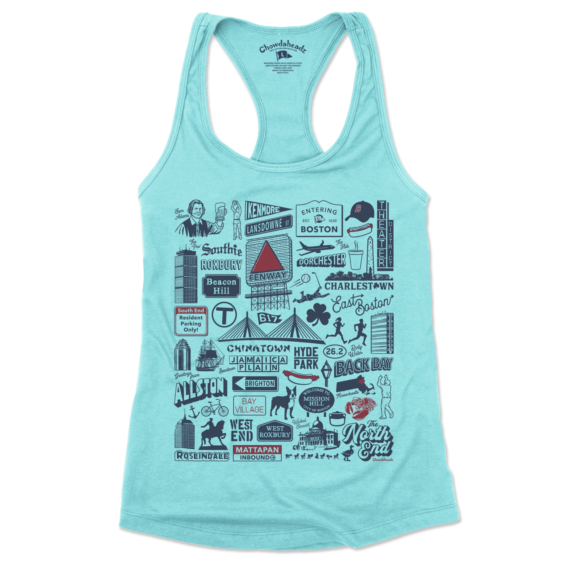 Boston Tourist Attraction Ladies Tank Top - Chowdaheadz
