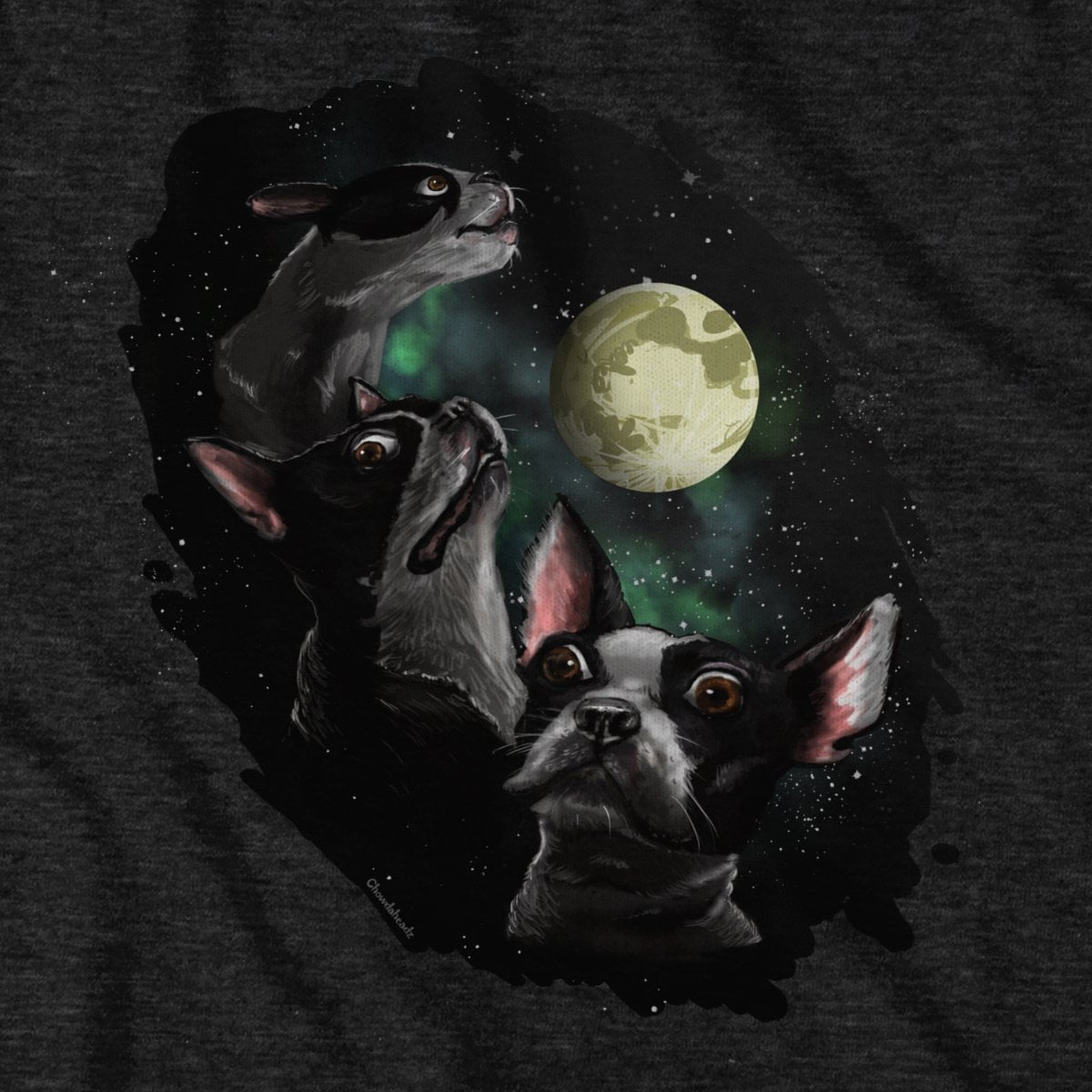 Three Terriers One Moon T-Shirt - Chowdaheadz