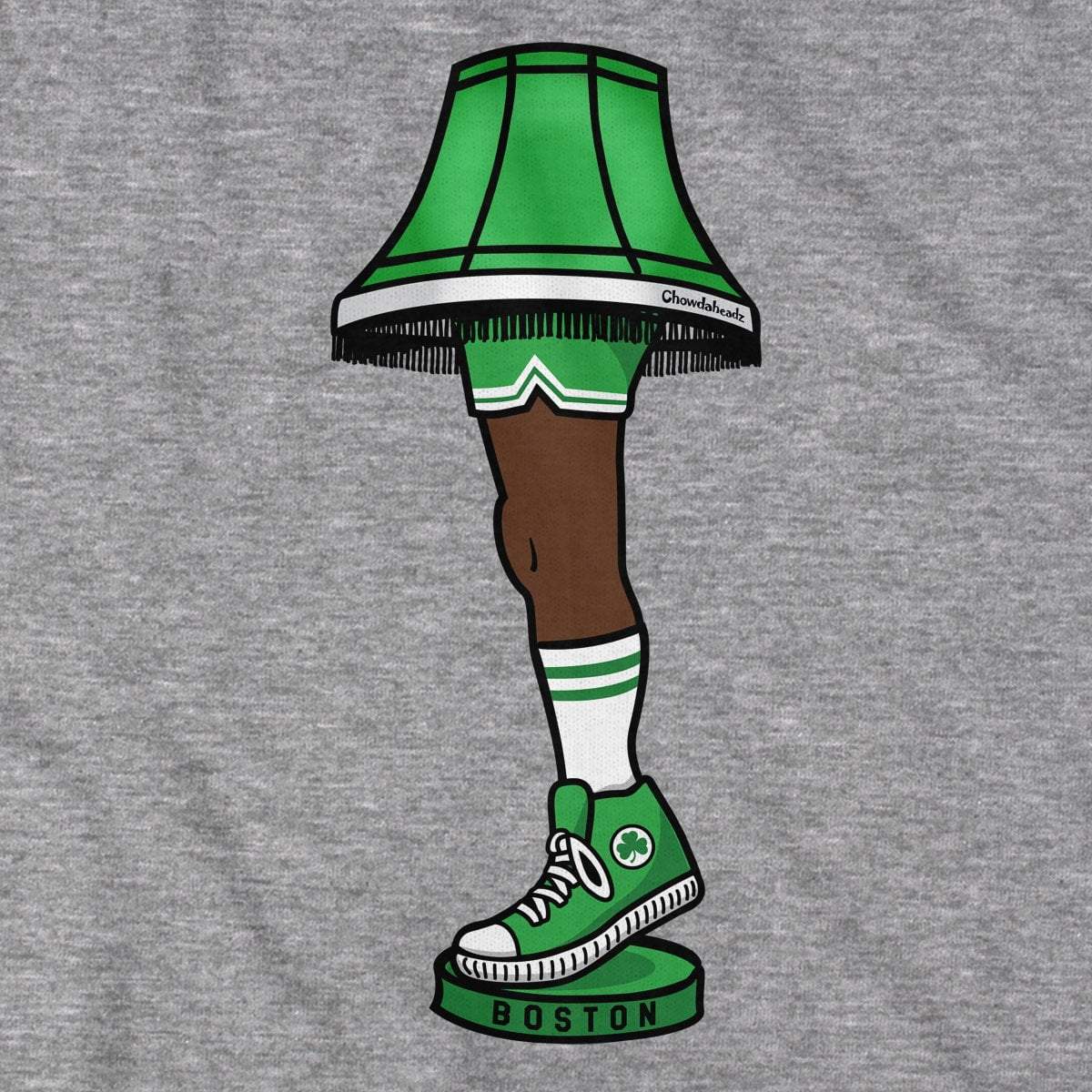 Boston Basketball Holiday Leg Lamp T-Shirt - Chowdaheadz