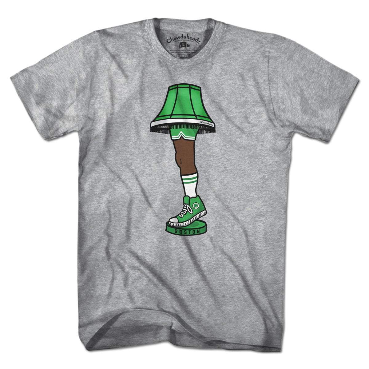 Boston Basketball Holiday Leg Lamp T-Shirt - Chowdaheadz