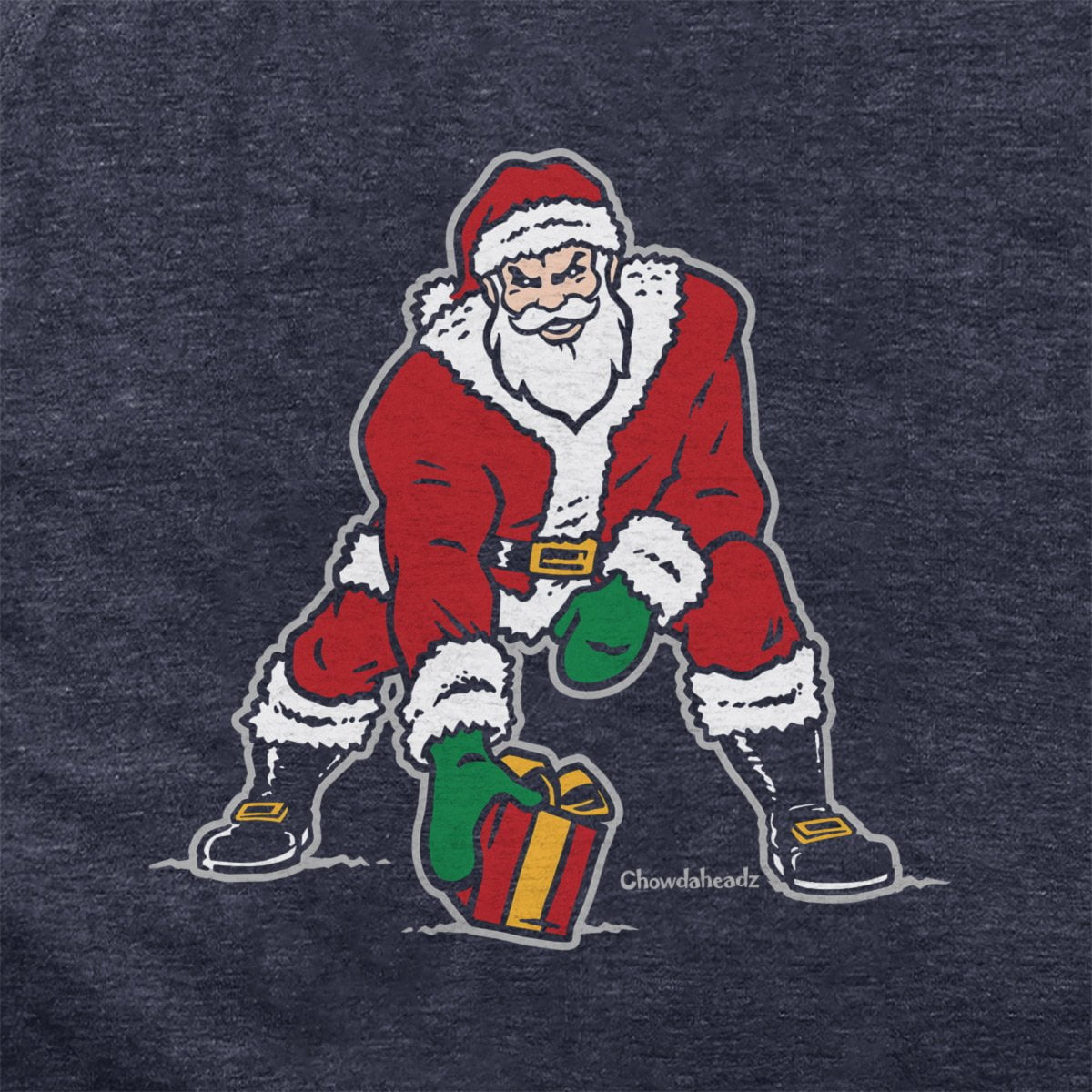 Three Point Stance Santa Hoodie - Chowdaheadz