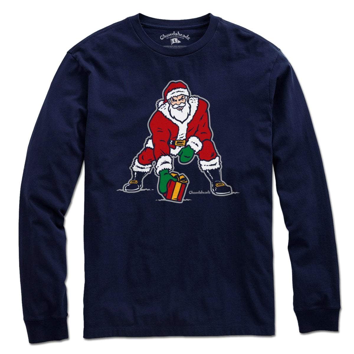 Three Point Stance Santa T-Shirt - Chowdaheadz