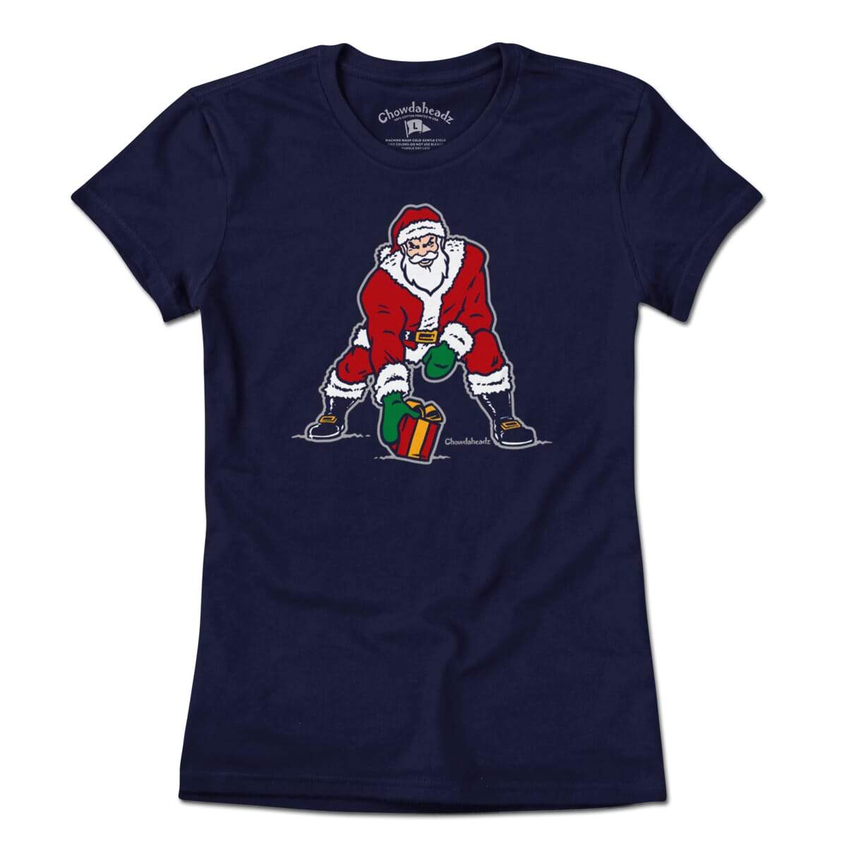 Three Point Stance Santa T-Shirt - Chowdaheadz