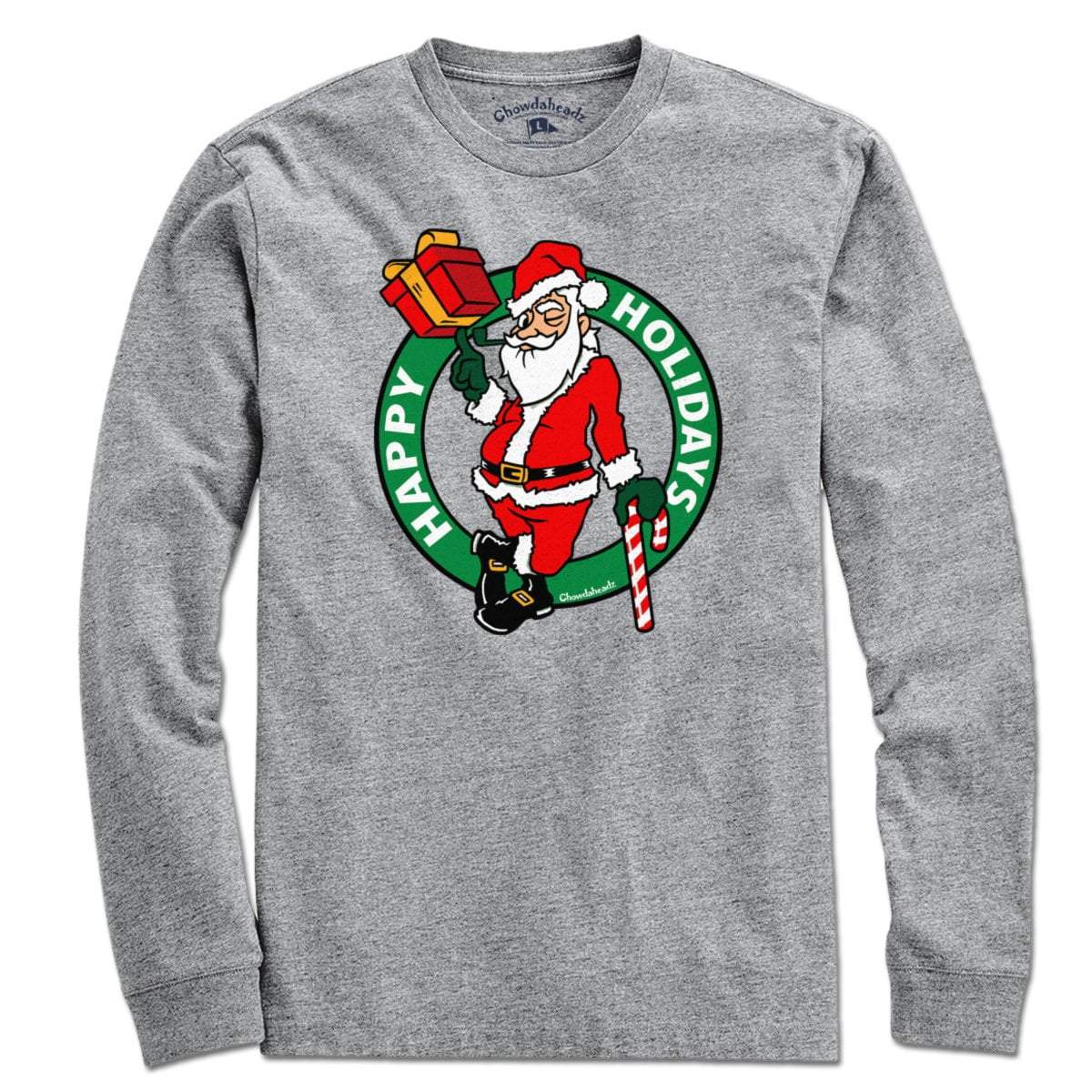 Happy Holidays Santa Circle Logo T-Shirt - Chowdaheadz