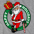 Happy Holidays Santa Circle Logo T-Shirt - Chowdaheadz