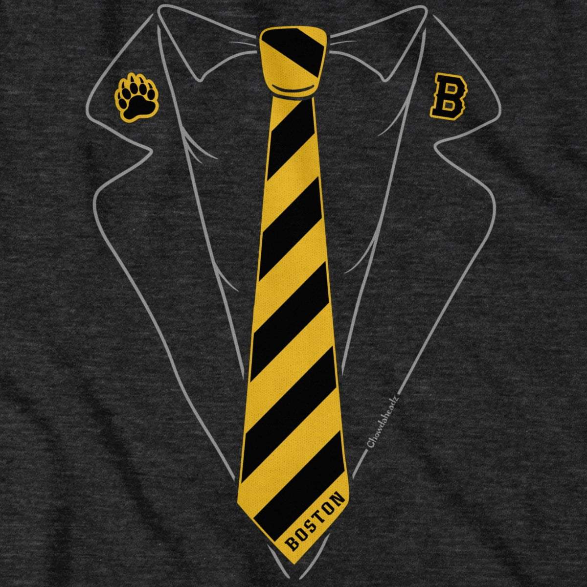 Boston Black & Gold Tie T-Shirt - Chowdaheadz