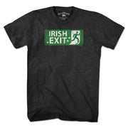 Irish Exit T-Shirt — men's tee flat lay in Charcoal