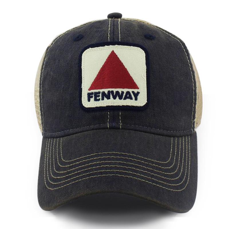 Fenway Patch "Dirty Water" Mesh Trucker Navy Hat — front view
