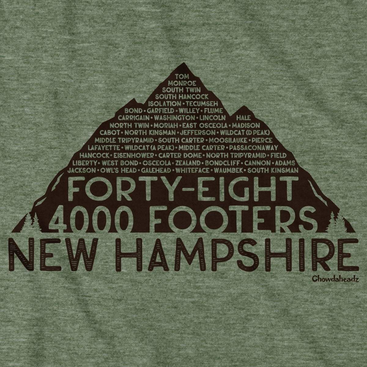 Forty-Eight 4,000 Footers New Hampshire T-Shirt - Chowdaheadz