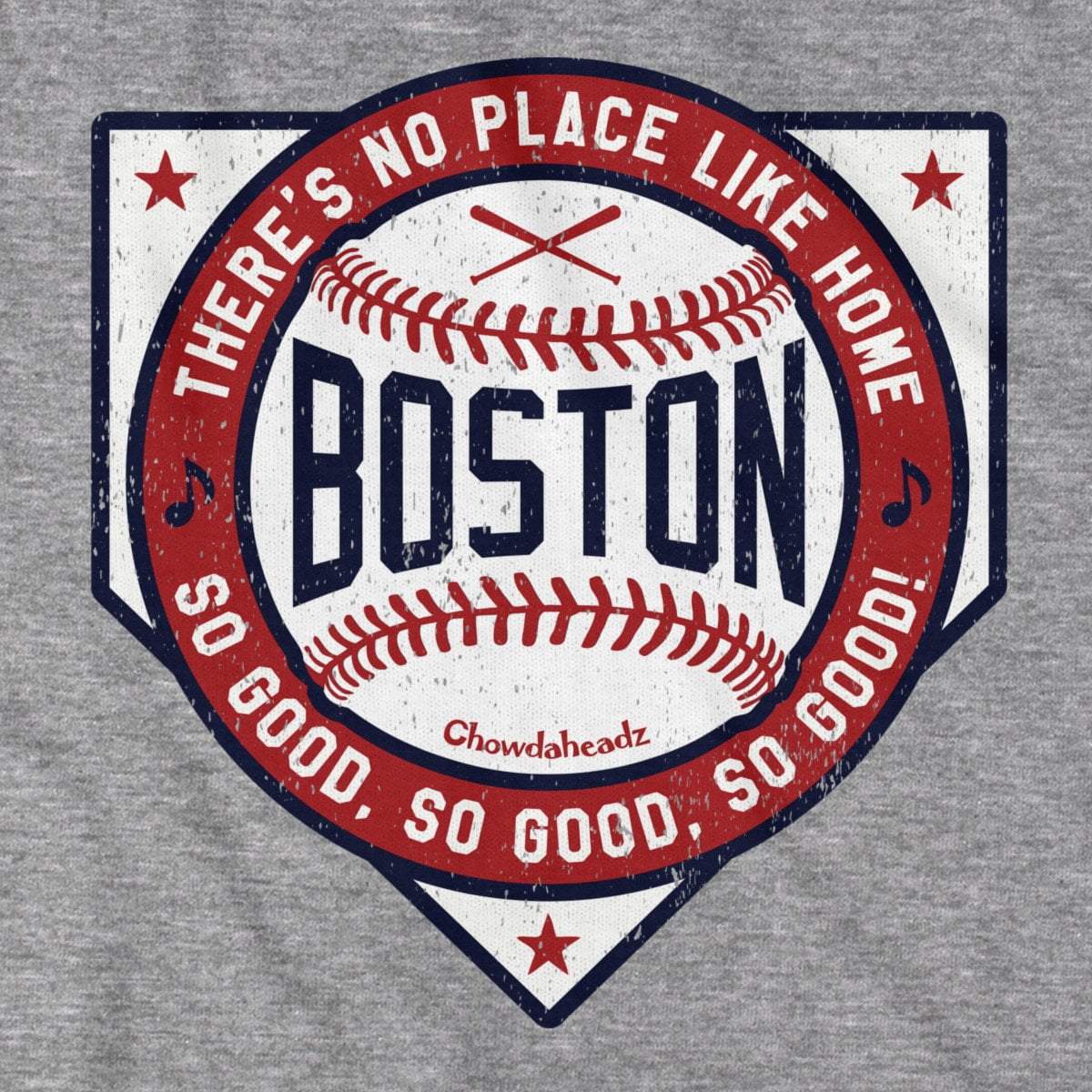 Boston There's No Place Like Home Baseball T-Shirt - Chowdaheadz