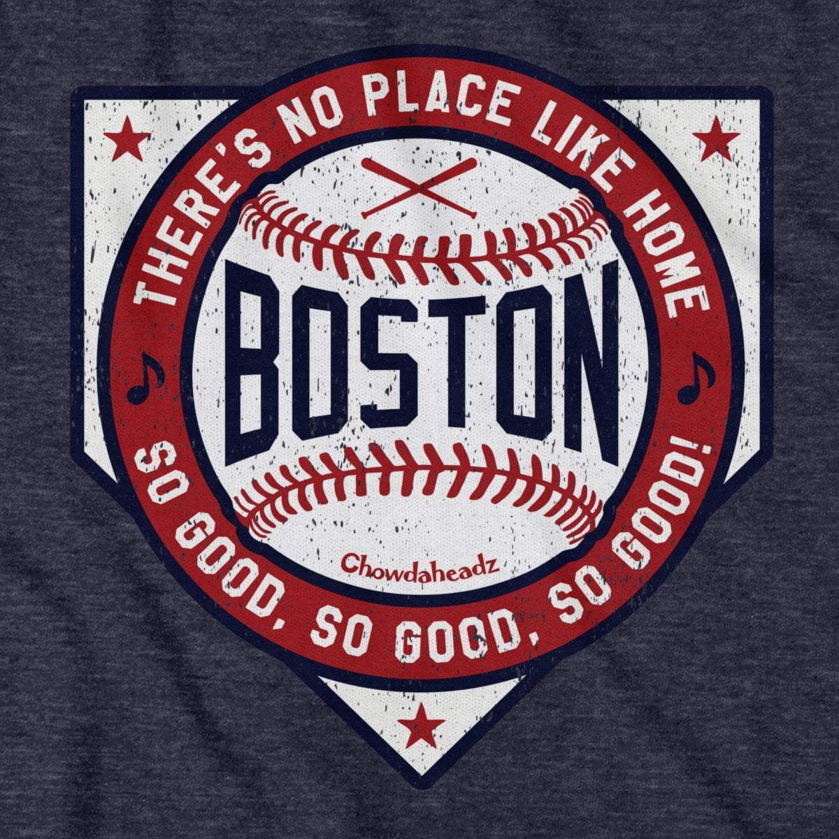 Boston There's No Place Like Home Baseball T-Shirt - Chowdaheadz