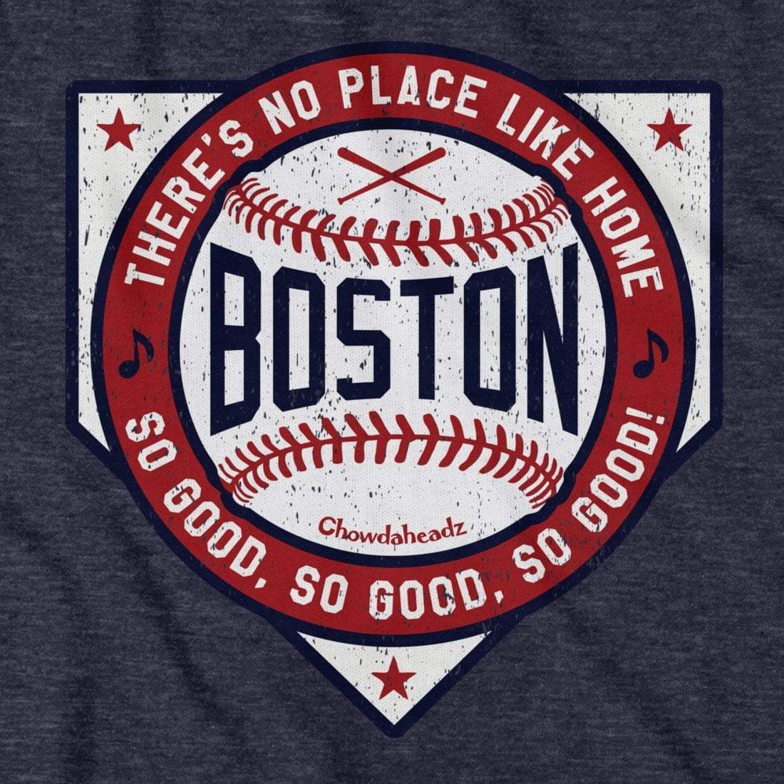 Boston There's No Place Like Home Baseball T-Shirt Ladies / Gray / S
