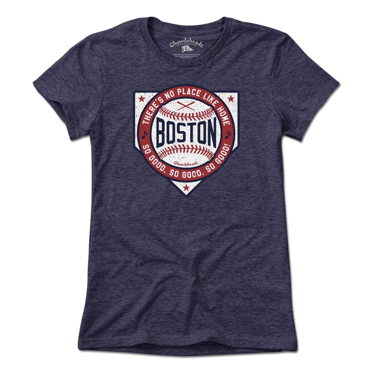 Boston There's No Place Like Home Baseball T-Shirt - Chowdaheadz
