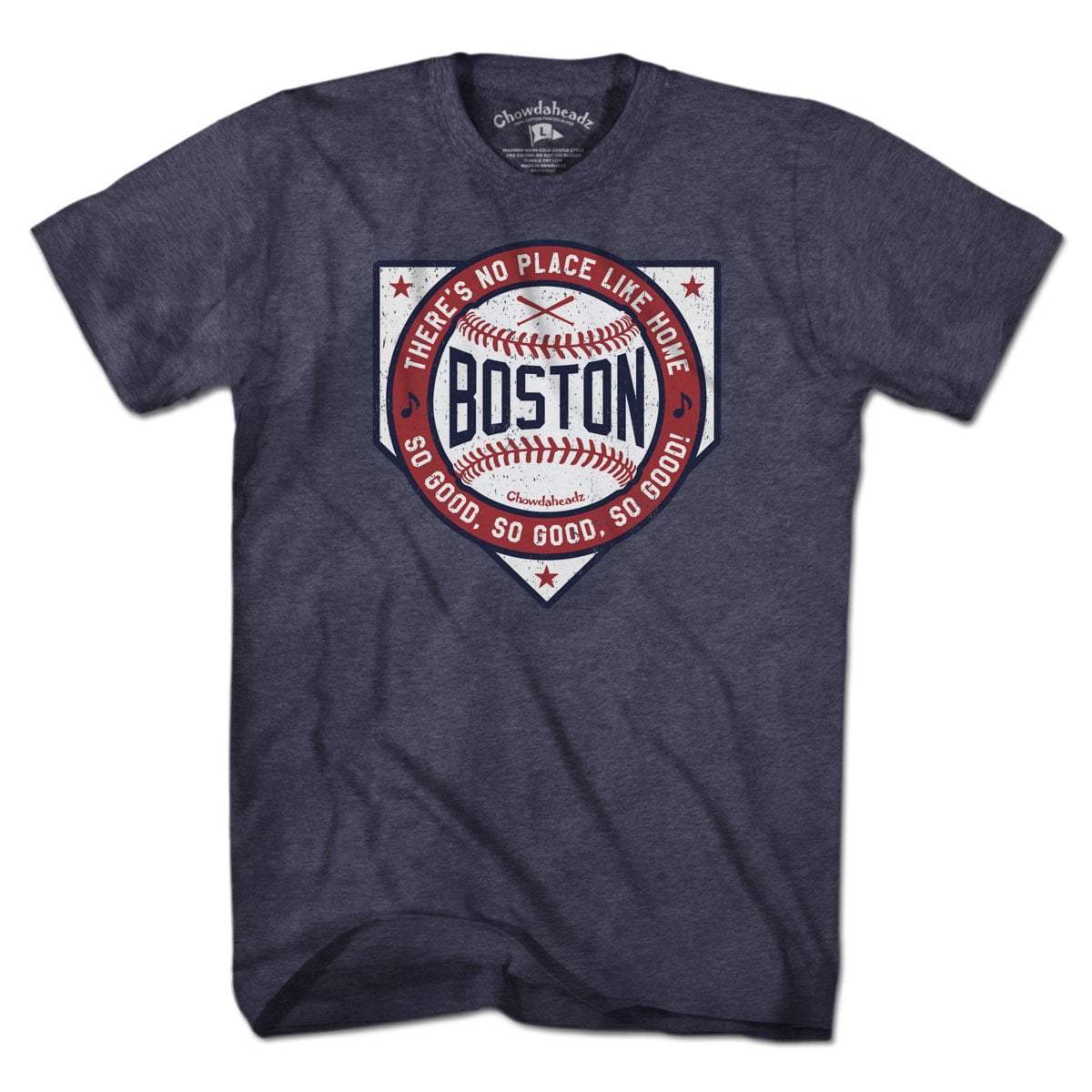 Boston There's No Place Like Home Baseball T-Shirt - Chowdaheadz