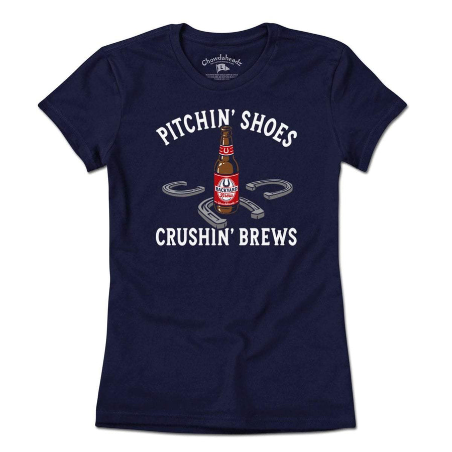 Pitchin' Shoes Crushin' Brews T-Shirt - Chowdaheadz