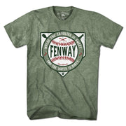 Sweet Caroline Dirty Water Fenway T-Shirt — men's tee flat lay in Military Green