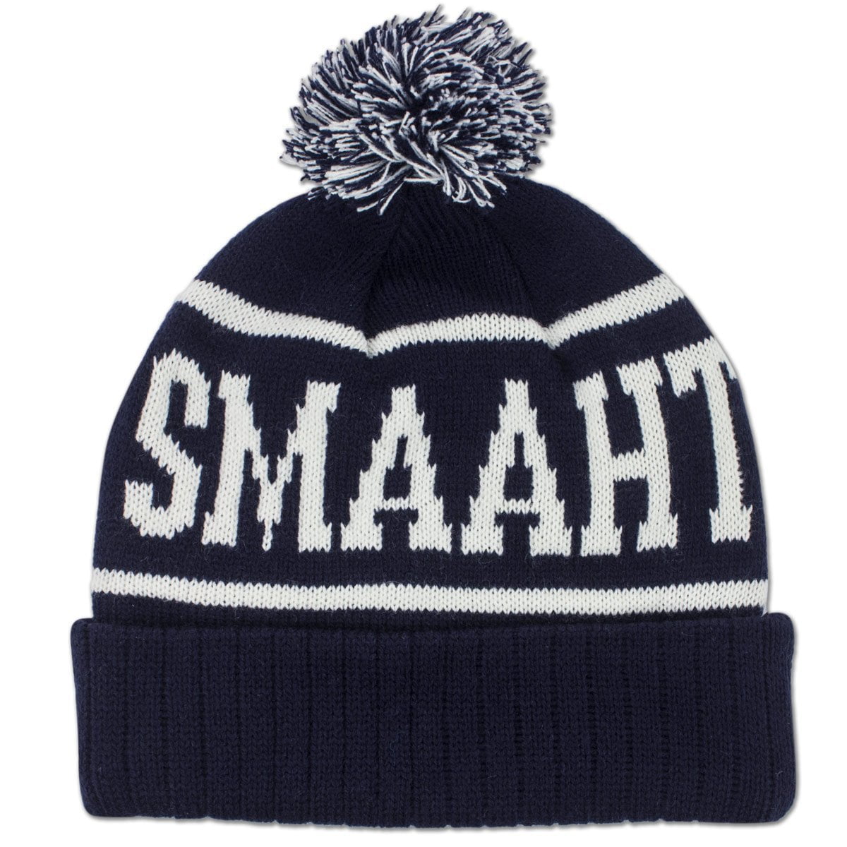 Wicked Smaaht Old School Knit Winter Hat - Navy - Chowdaheadz