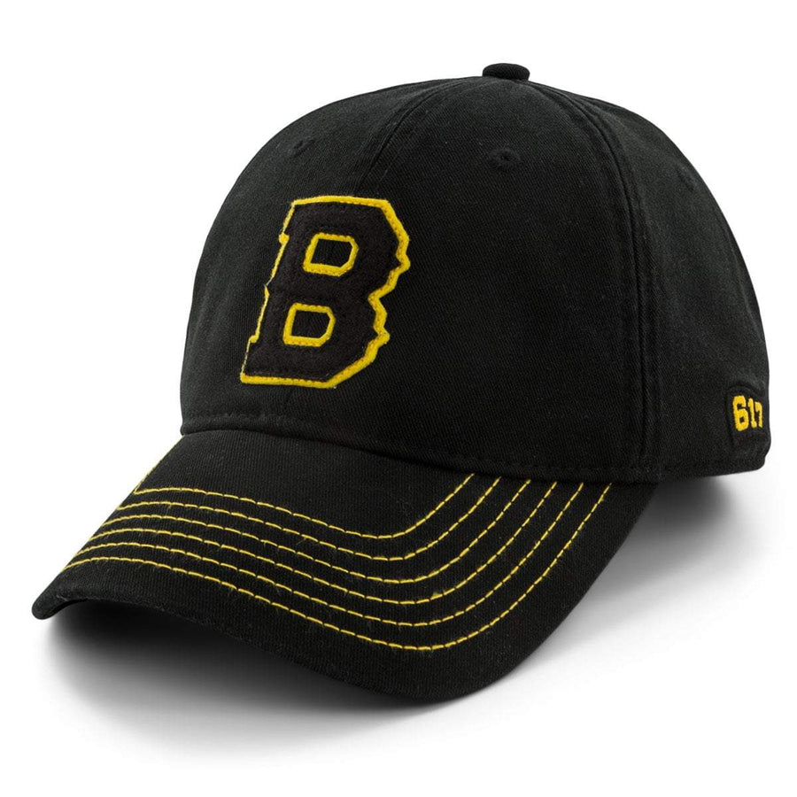 Boston B Black & Gold "Old Timah" Adjustable Hat - Black - Chowdaheadz