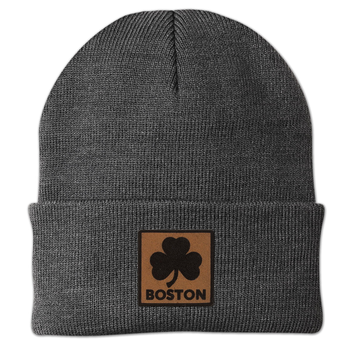 Boston Shamrock Leather Patch Cuff Knit - Chowdaheadz