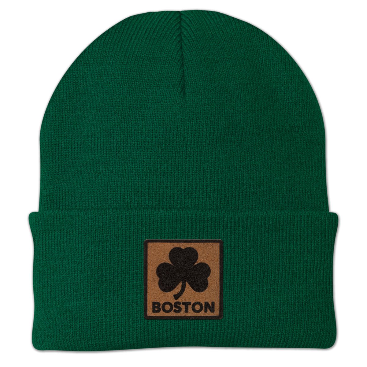 Boston Shamrock Leather Patch Cuff Knit - Chowdaheadz