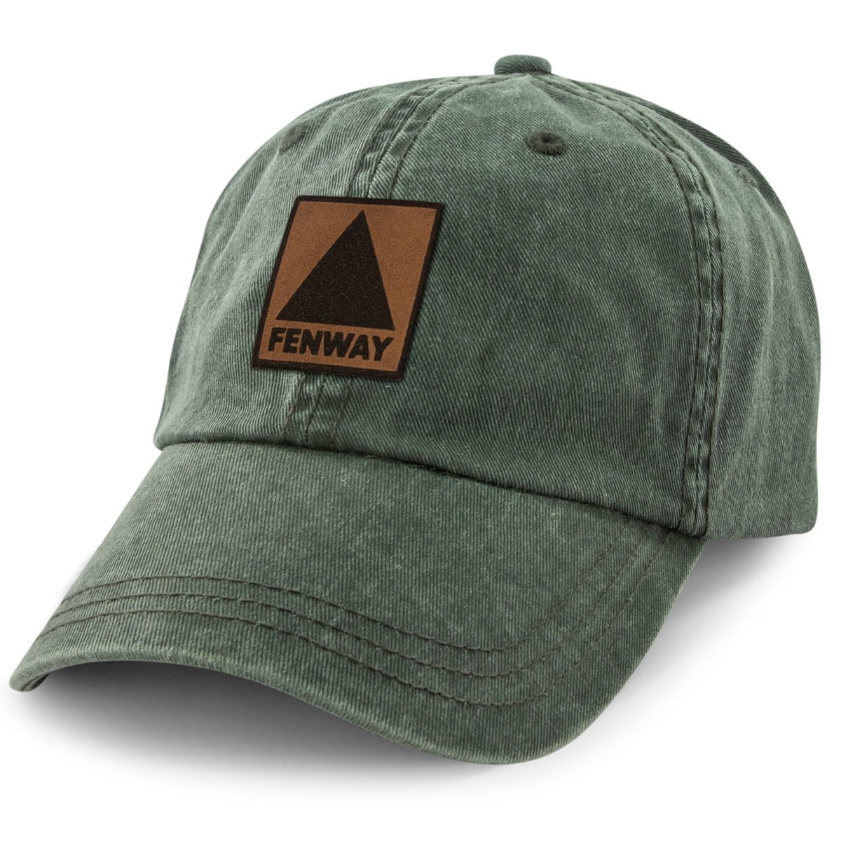 Fenway Leather Patch Washed Dad Hat - Chowdaheadz