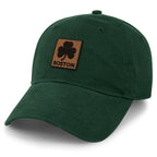 Boston Shamrock Leather Patch Dad Hat - Chowdaheadz