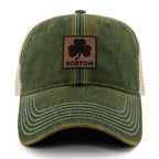 Boston Shamrock Leather Patch Dirty Water Trucker - Chowdaheadz