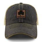 Boston Shamrock Leather Patch Dirty Water Trucker - Chowdaheadz
