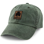 Boston Shamrock Leather Patch Washed Dad Hat - Chowdaheadz