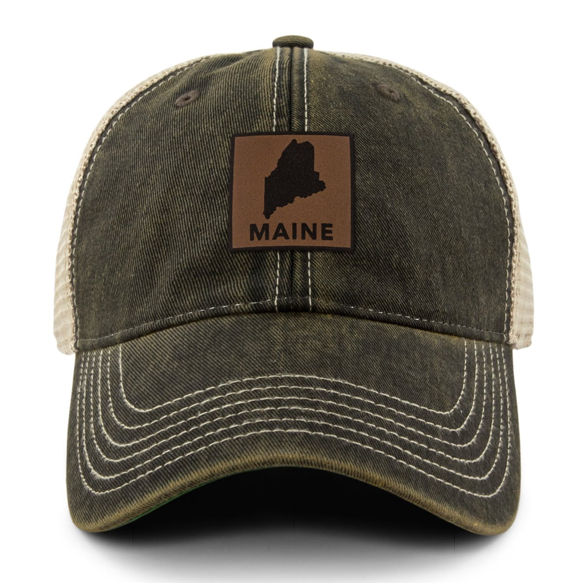 Maine Leather Patch Dirty Water Trucker - Chowdaheadz