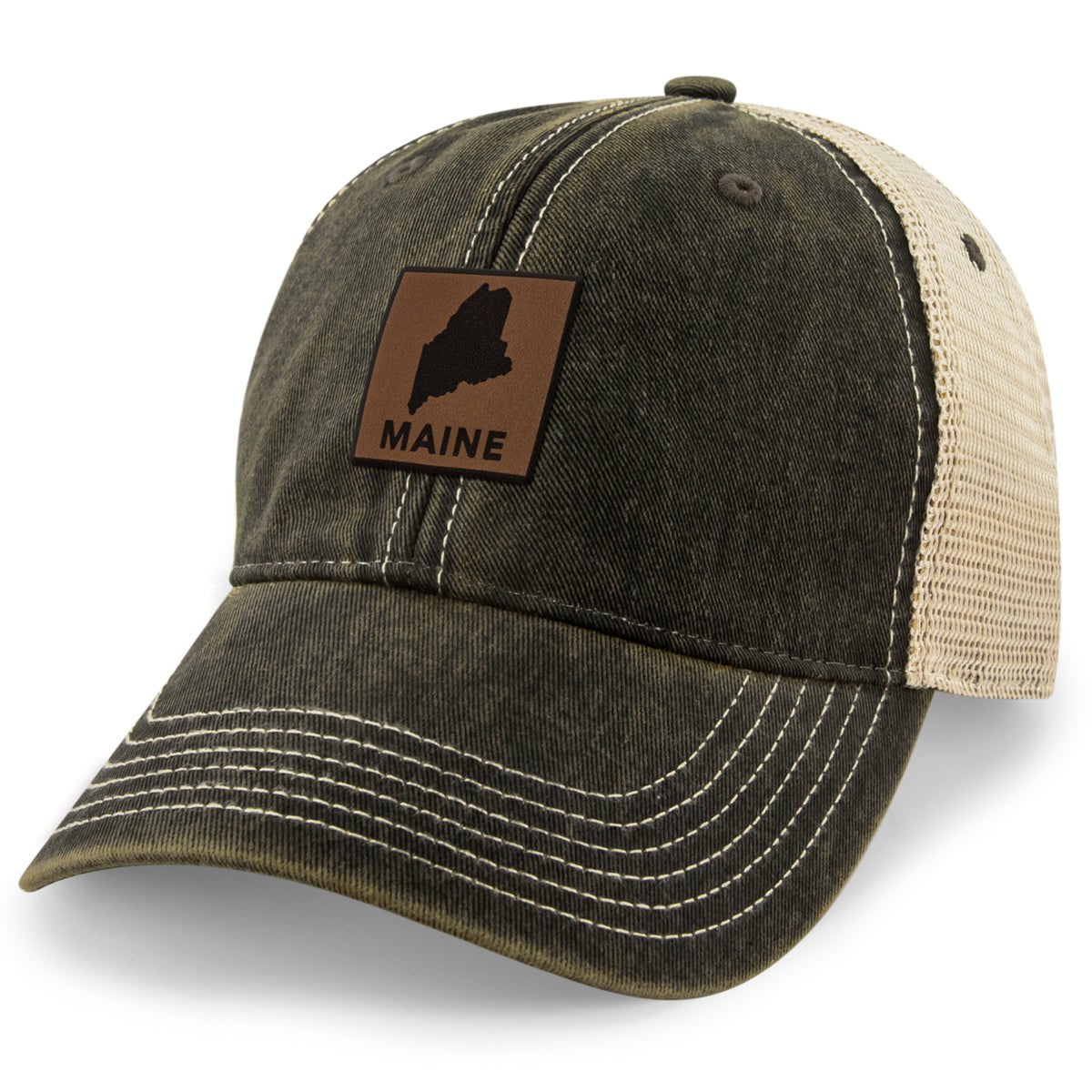 Maine Leather Patch Dirty Water Trucker - Chowdaheadz