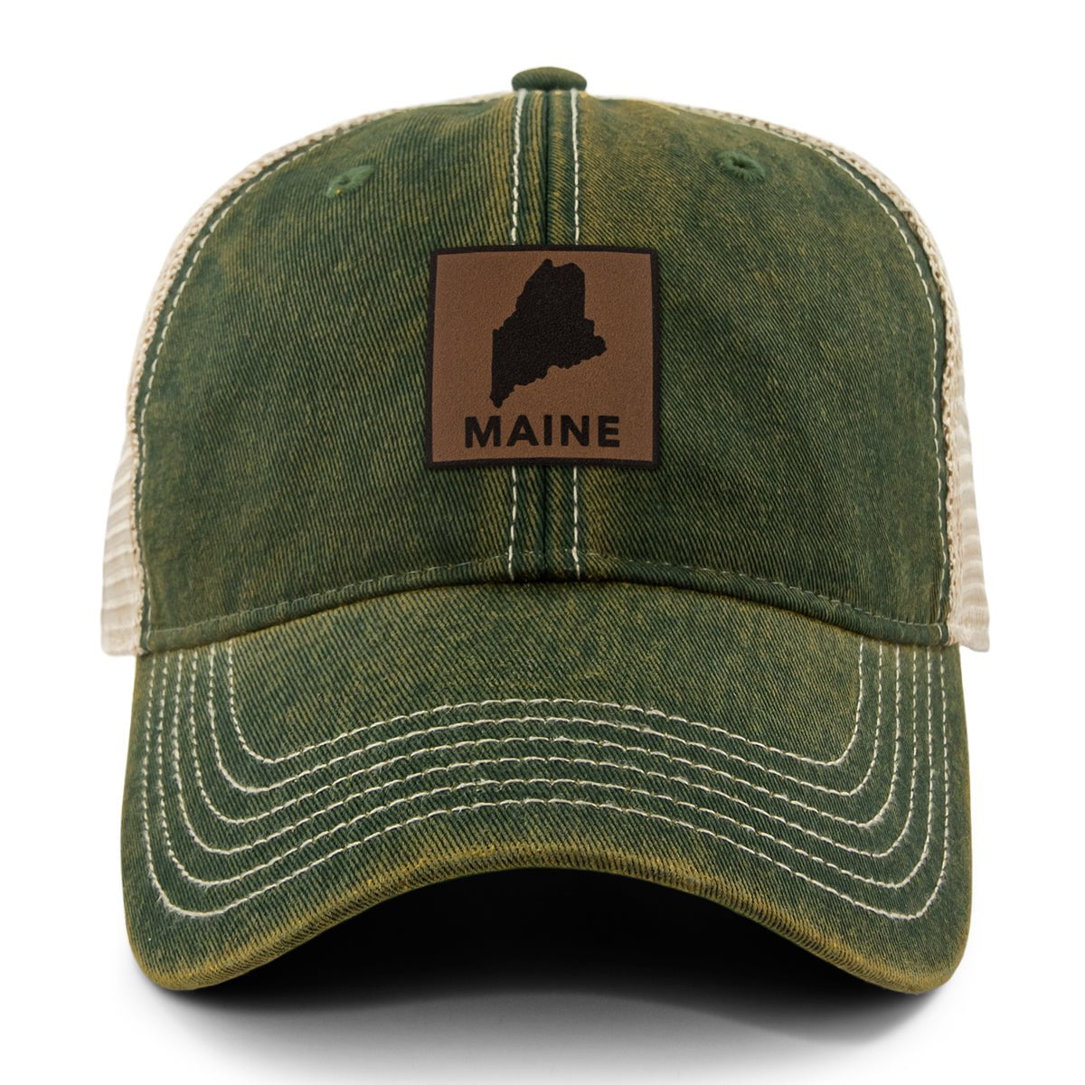 Maine Leather Patch Dirty Water Trucker - Chowdaheadz